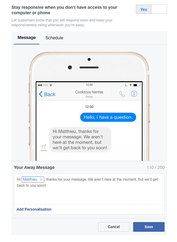 facebook messenger set individual sounds